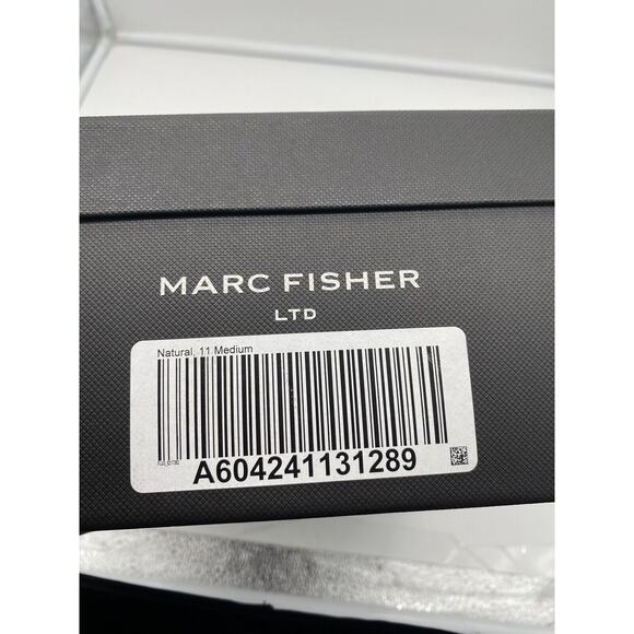 New Marc Fisher LTD Louisa Leather Block Heel Slip‎ On Mules Woven Gray Size 11M - Picture 8 of 8